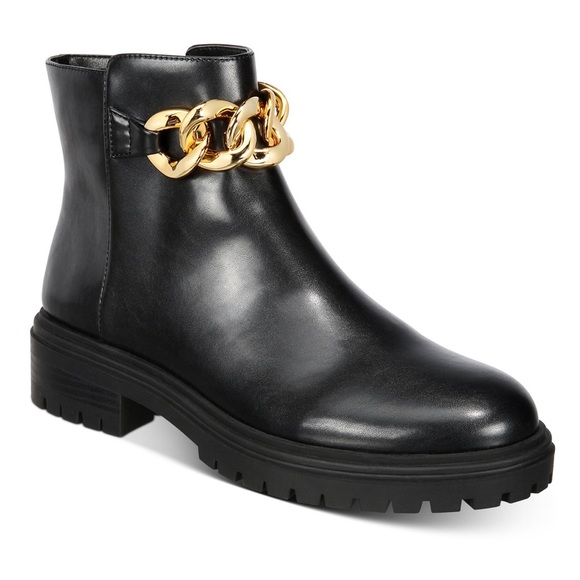 WOMENS SOLE CHAIN BASIA BLACK ANKLE BOOT 🥾 - Picture 2 of 8
